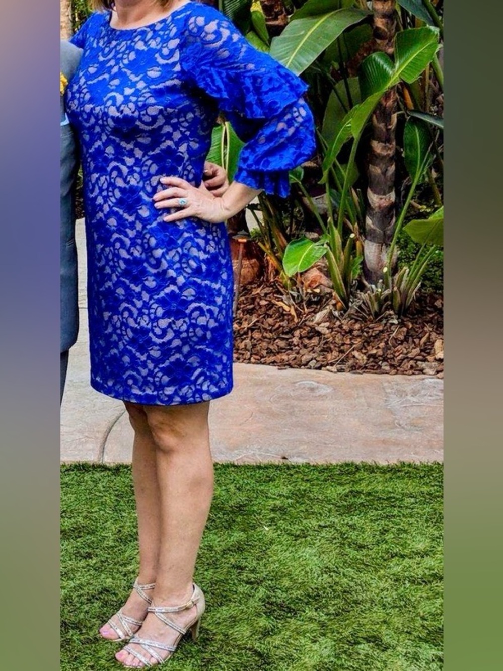 Ivanka Trump Royal Blue Lace Mini Dress 12
